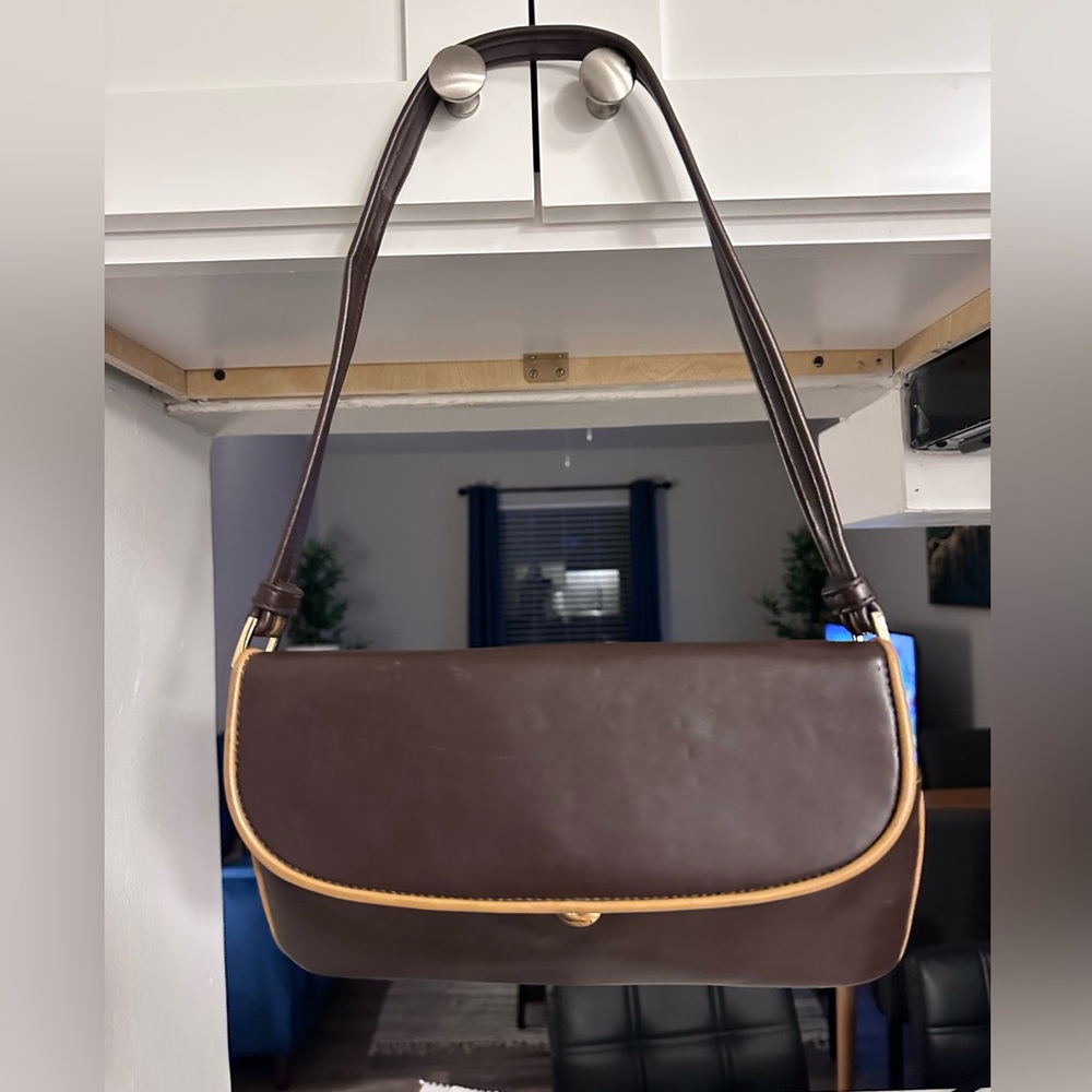 Brown and tan accent minaudiere